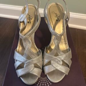 Silver Strappy Heels